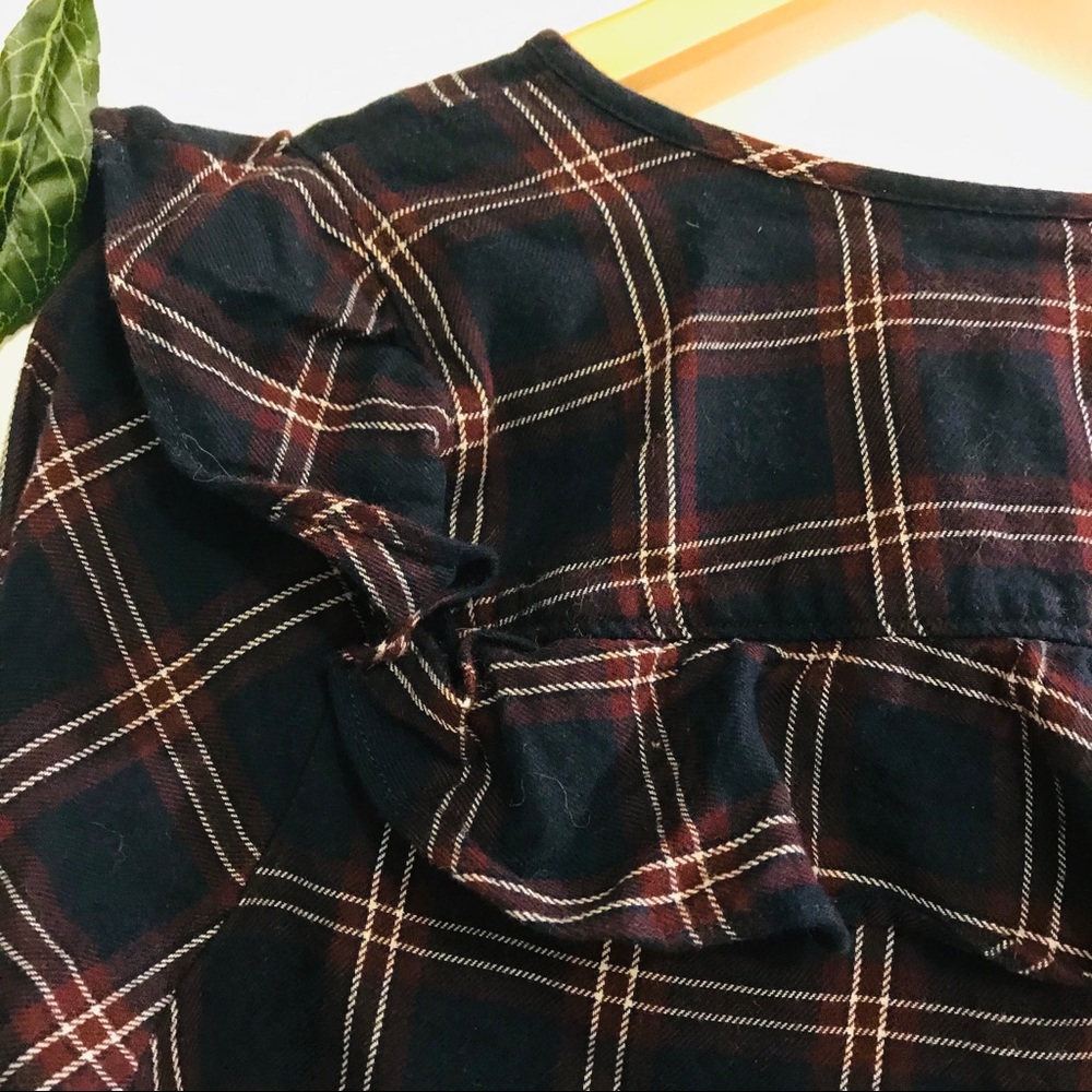 Madewell Ruffle Button Down Plaid Longsleeve Top - image 6